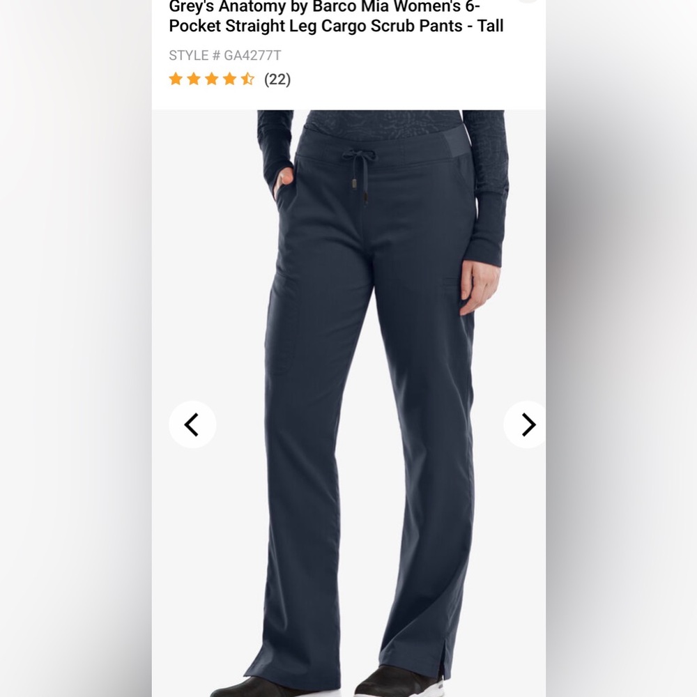 Women’s Grey's Anatomy Mia 6 pocket Navy Scrub Pants